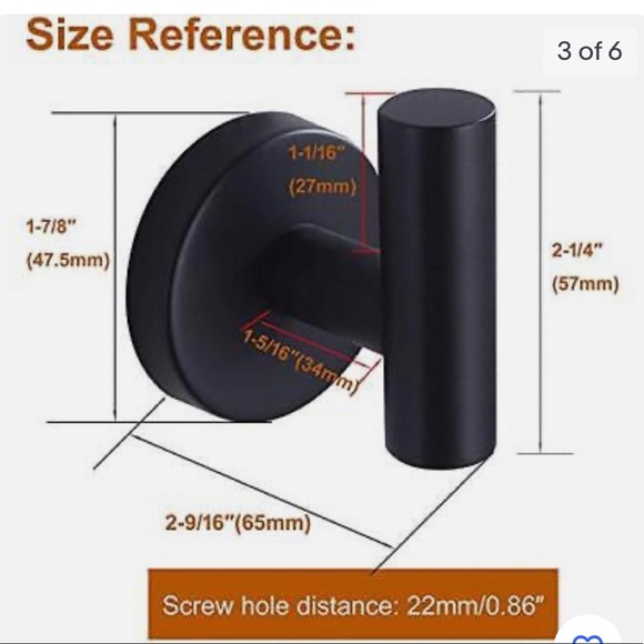 NWT Nolimas black anti-rust towel /anything hooks - Picture 5 of 11